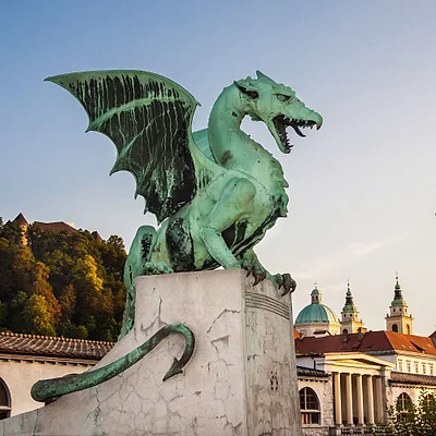 Dragon Bridge — popular photoshoot spot in Ljubljana