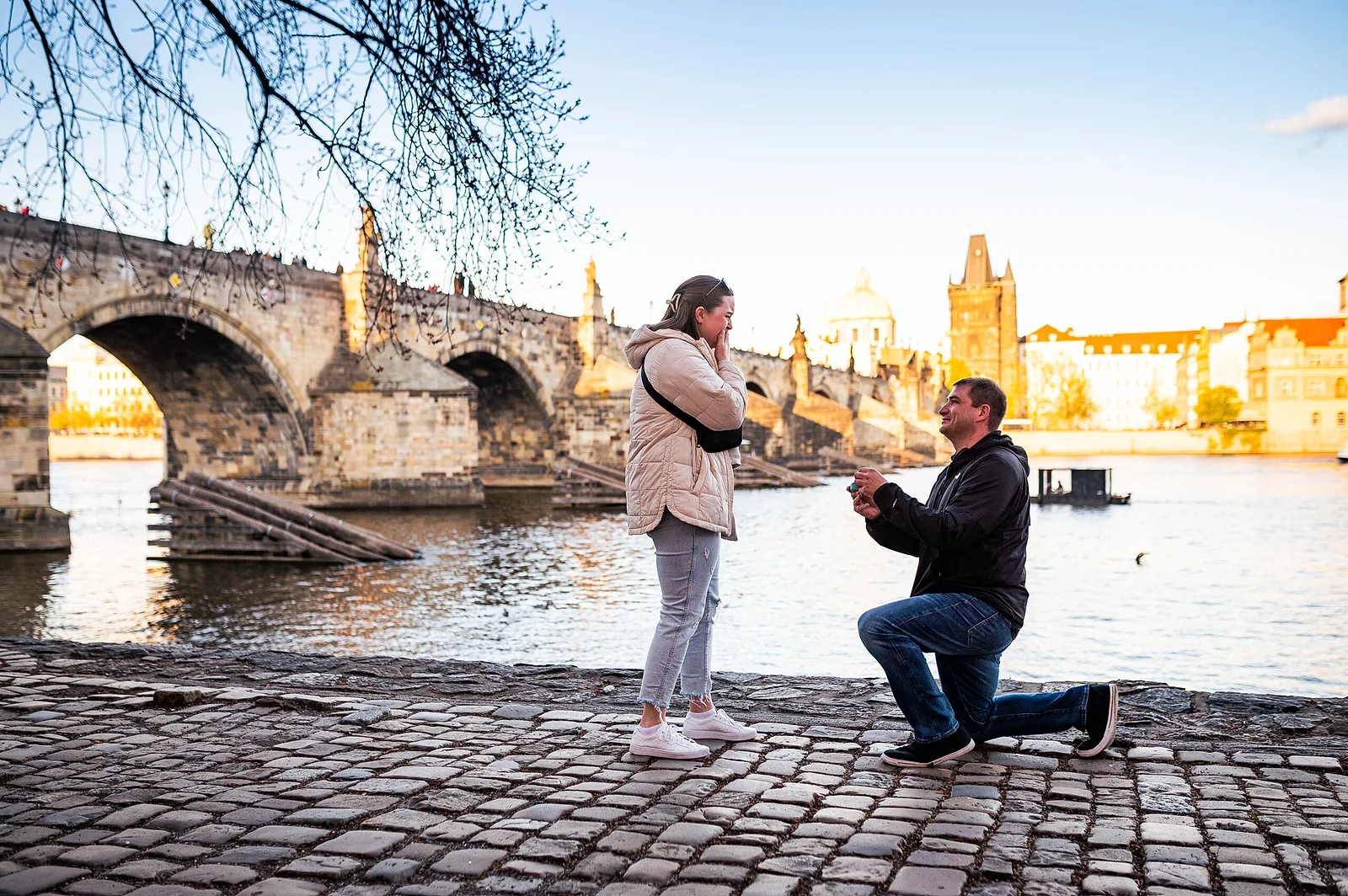Surprise engagement photoshoot by Honza, Localgrapher in Prague
