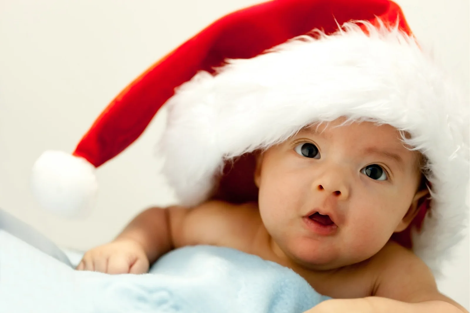 Baby in an Oversized Christmas Stocking.