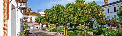 Marbella's Orange Square — popular photoshoot spot in Marbella