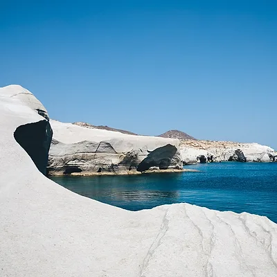 Sarakiniko Beach — popular photoshoot spot in Greece