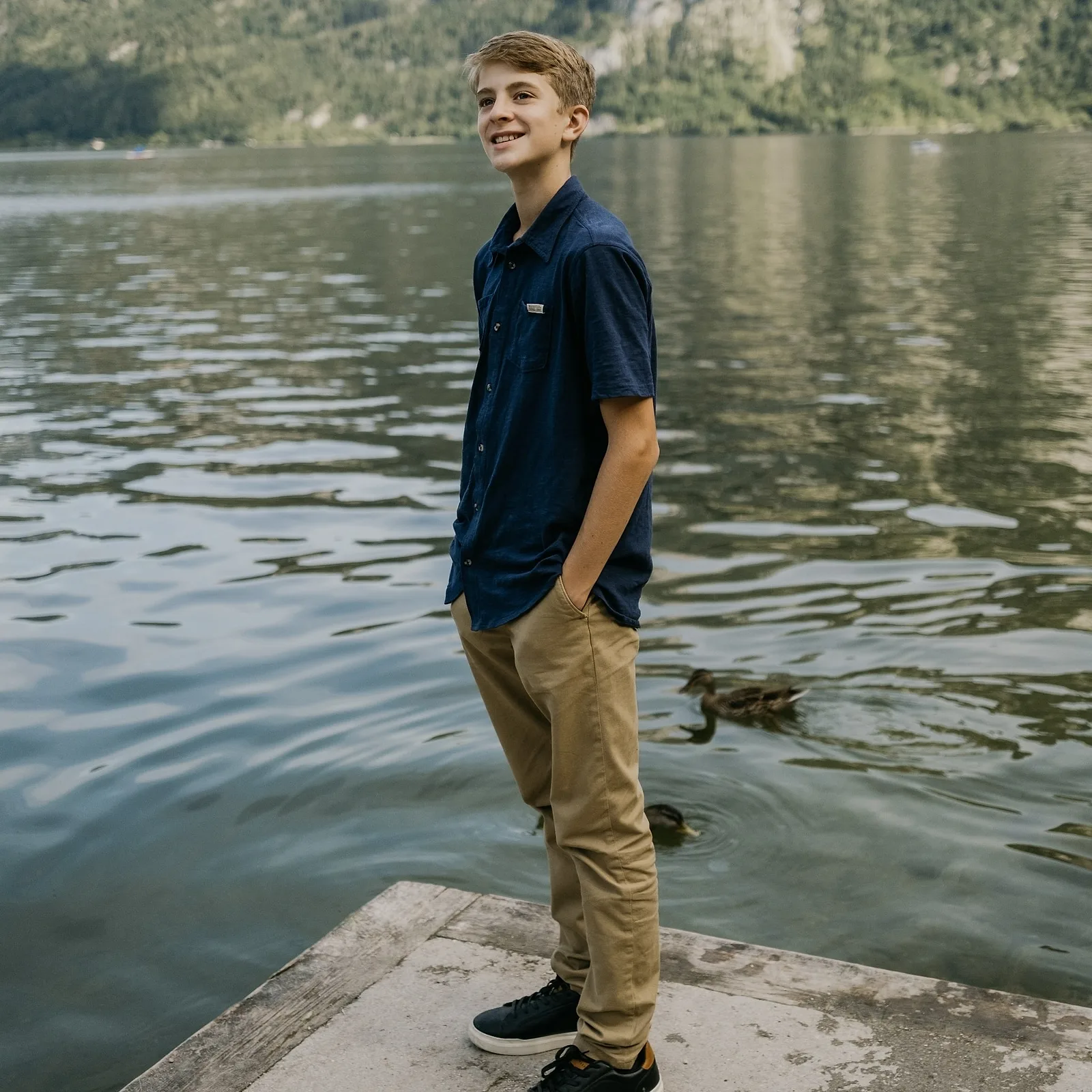 Pose #2: The Casual Hands-in-Pockets.