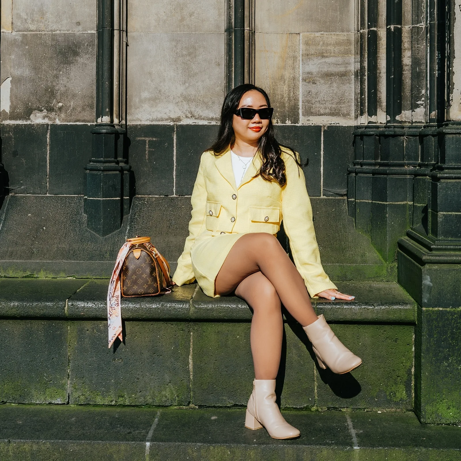 Pose #1: Chic City Sit.