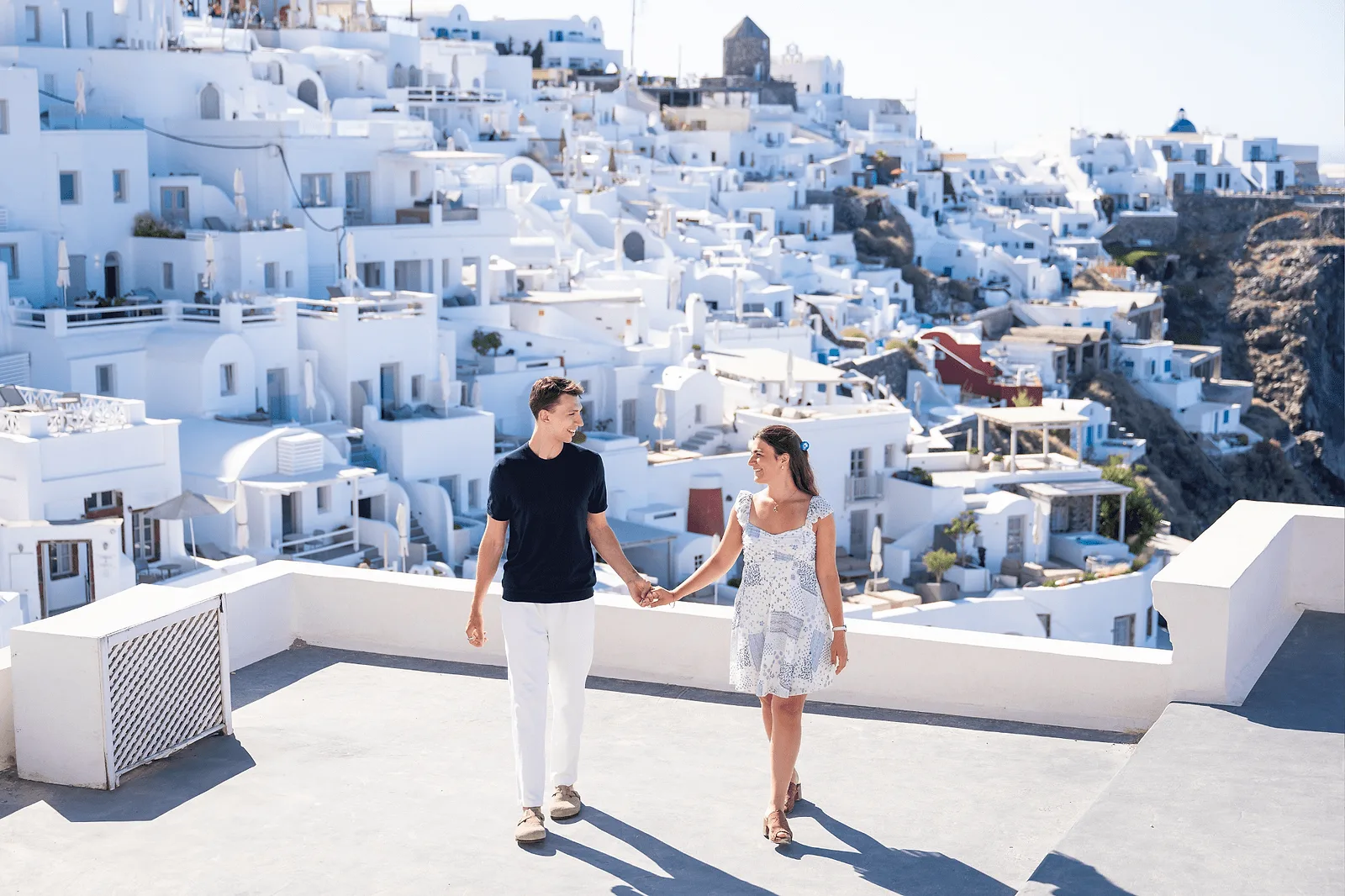 Romantic Summer in Santorini, Greece.