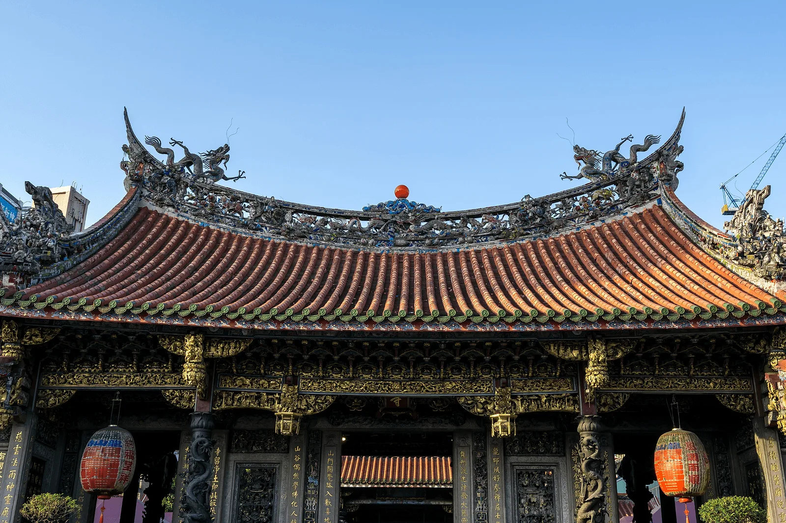 Lungshan Temple incense haze in side courtyard: atmospheric Taipei photo spot