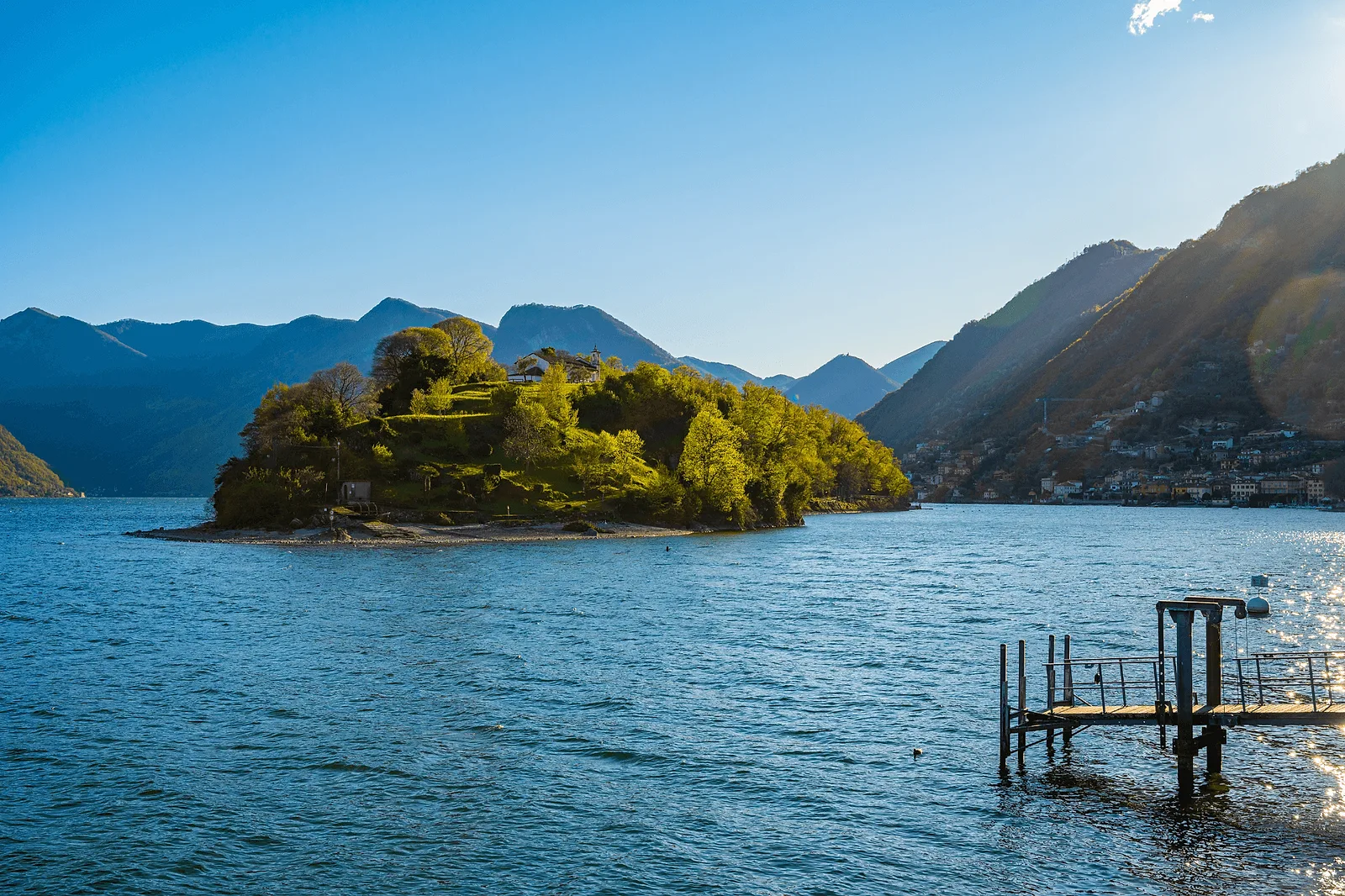 Comacina Island Romanesque ruins of Sant'Eufemia basilica on Comacina Island, the only island on Lake Como