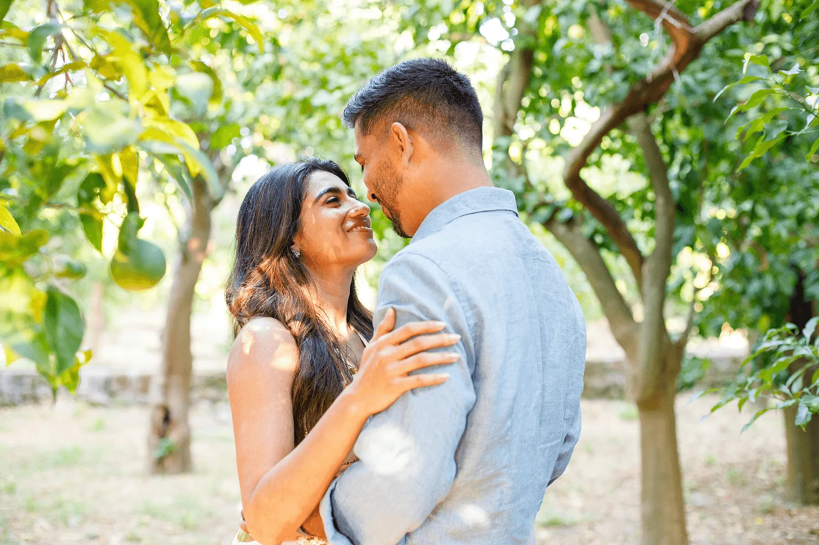 happy moments shared between a couple in sorrento italy