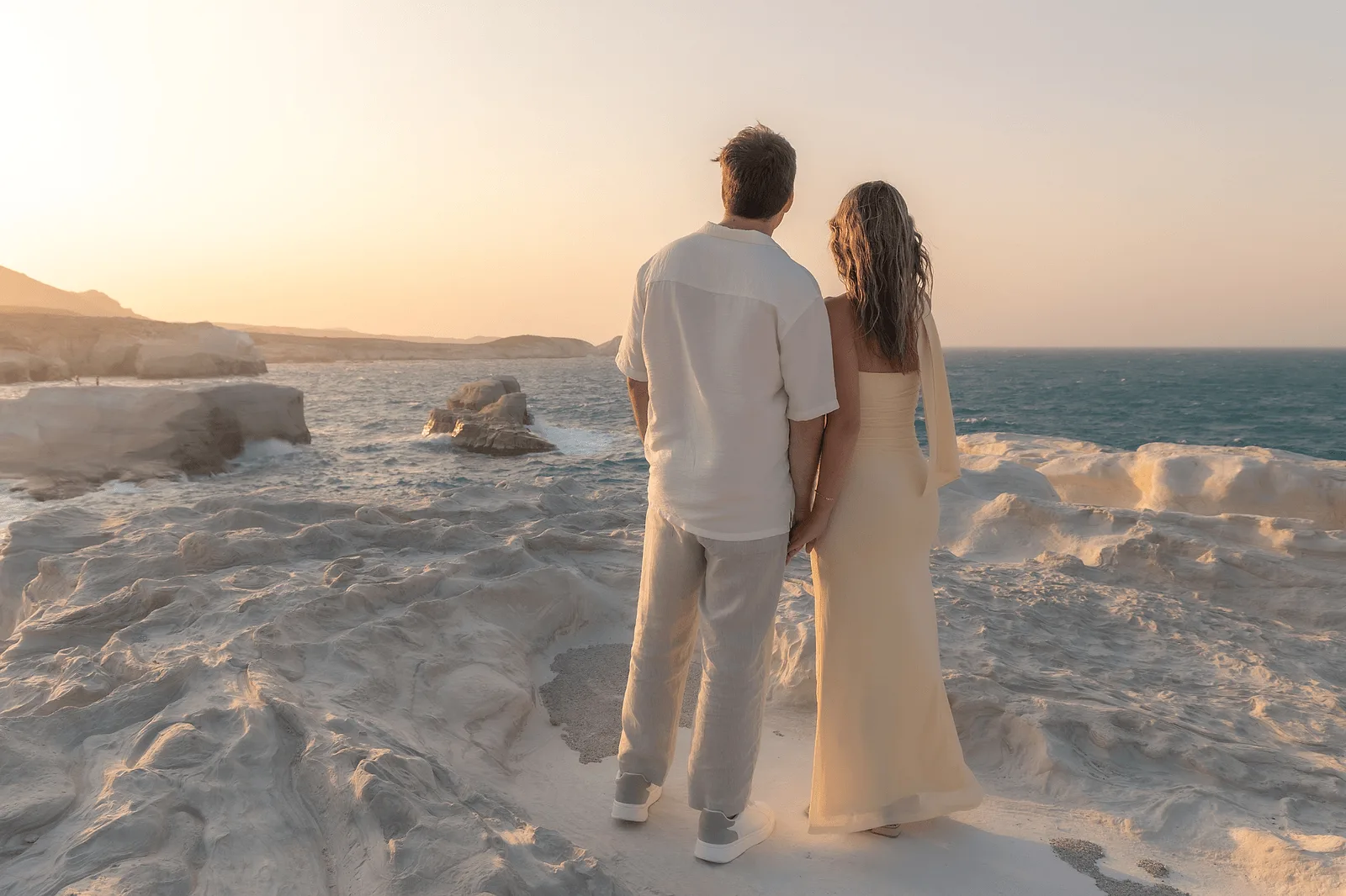 moments before proposal in milos greece