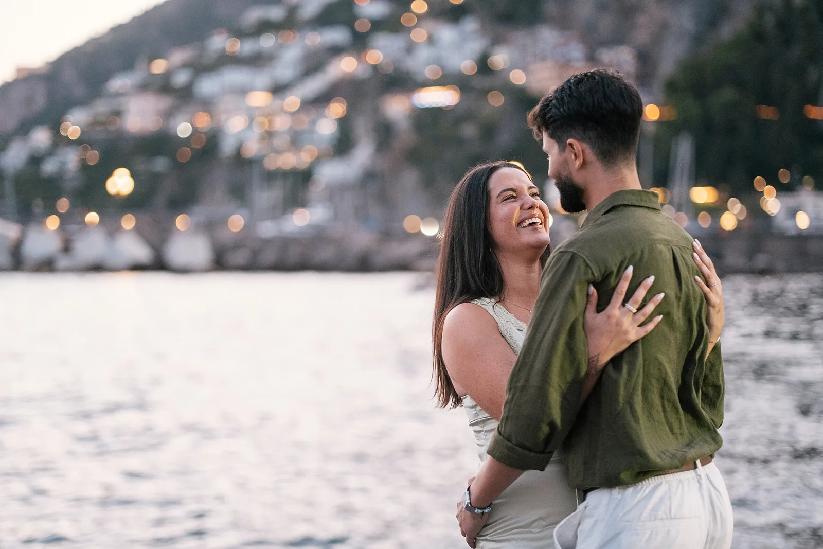 couple during sunset at the Amalfi Coast