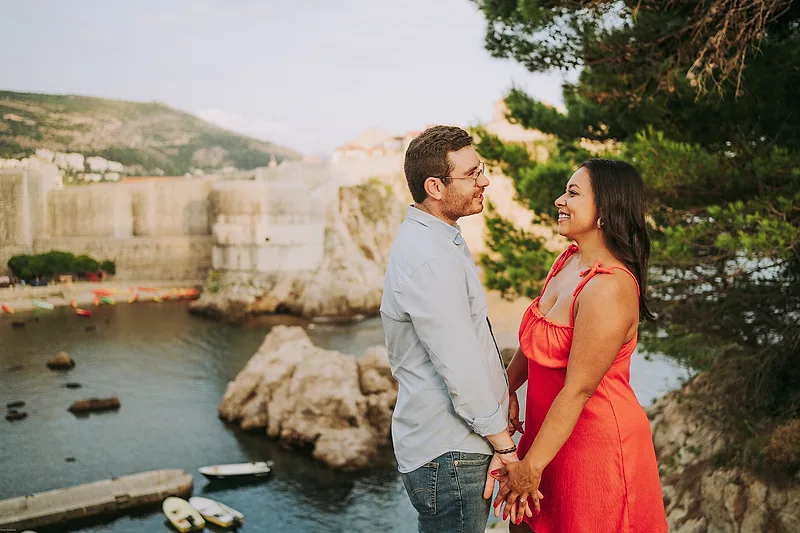 couple moments before proposal in dubrovnik