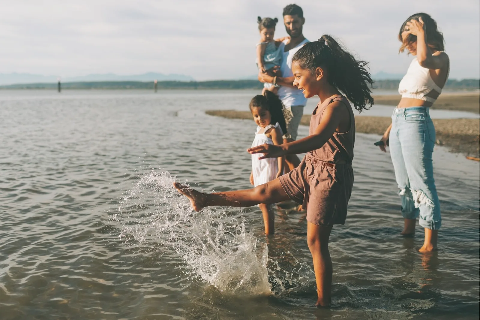 Family having fun on a beach