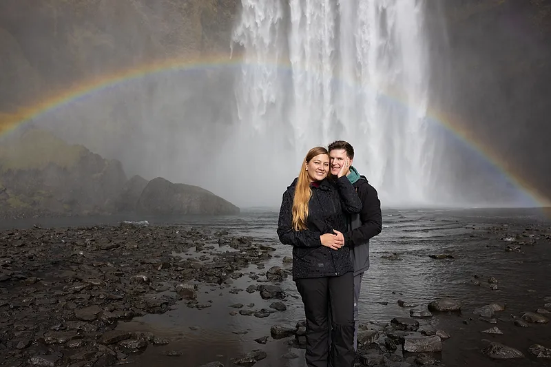 moments after proposal in iceland