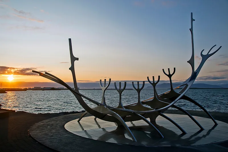 Sun Voyager Monument in Reykjavik, Iceland.