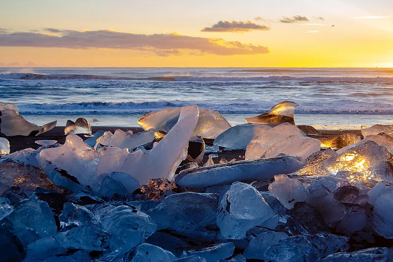 Icebergs on Diamond Beach in Iceland