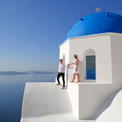 Photographer in Santorini, Greece