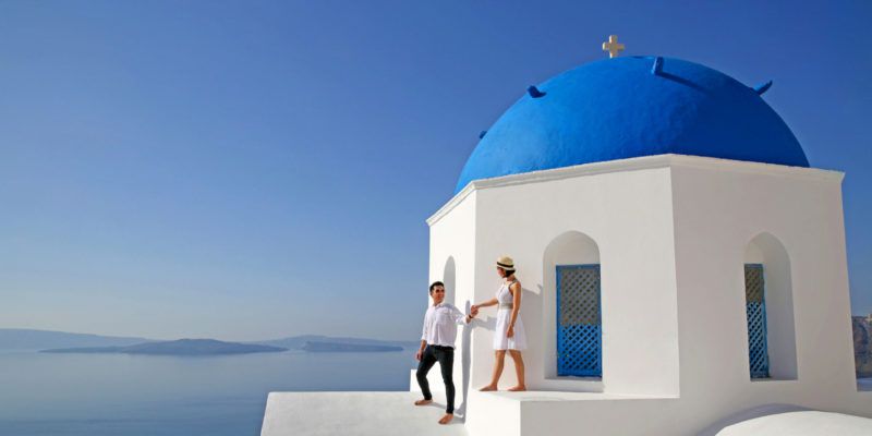 Photographer in Santorini, Greece