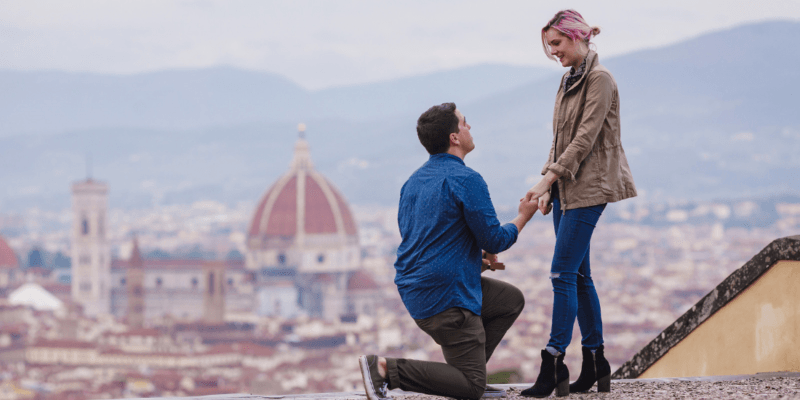 Romantic Surprise Proposal Photoshoot in Florence Italy