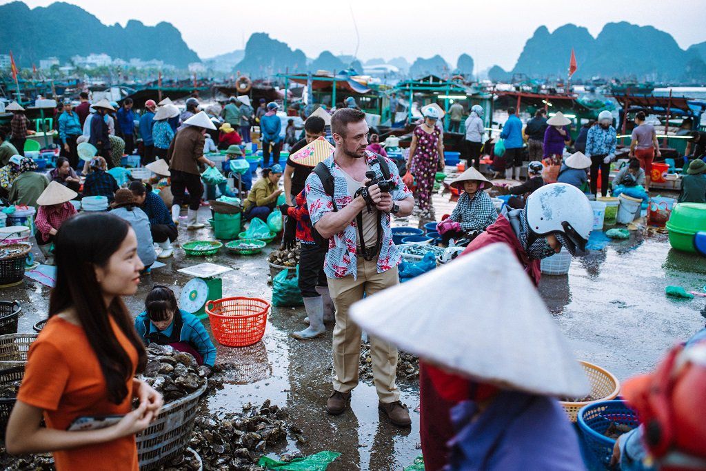 Photographer in Halong Bay Vietnam