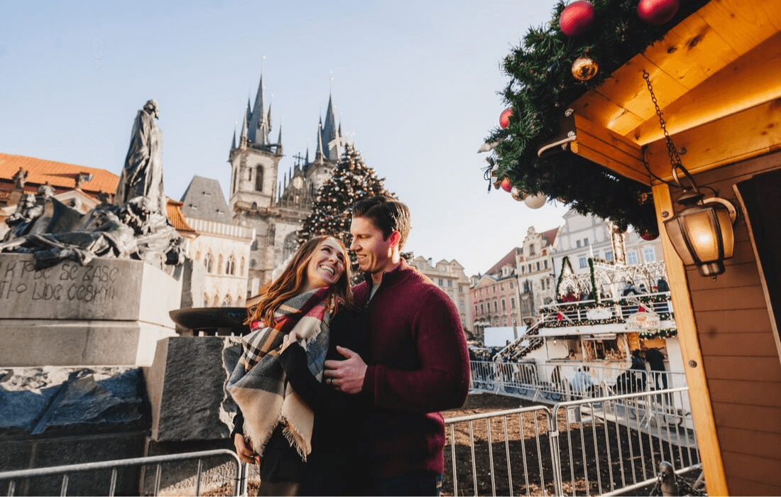 Beautiful Christmas Honeymoon Photo Shoot in Prague Localgrapher
