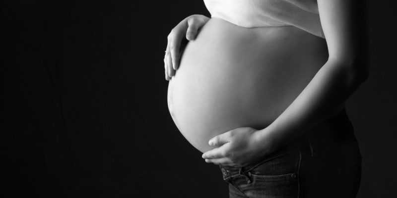 Black and White Maternity Photo