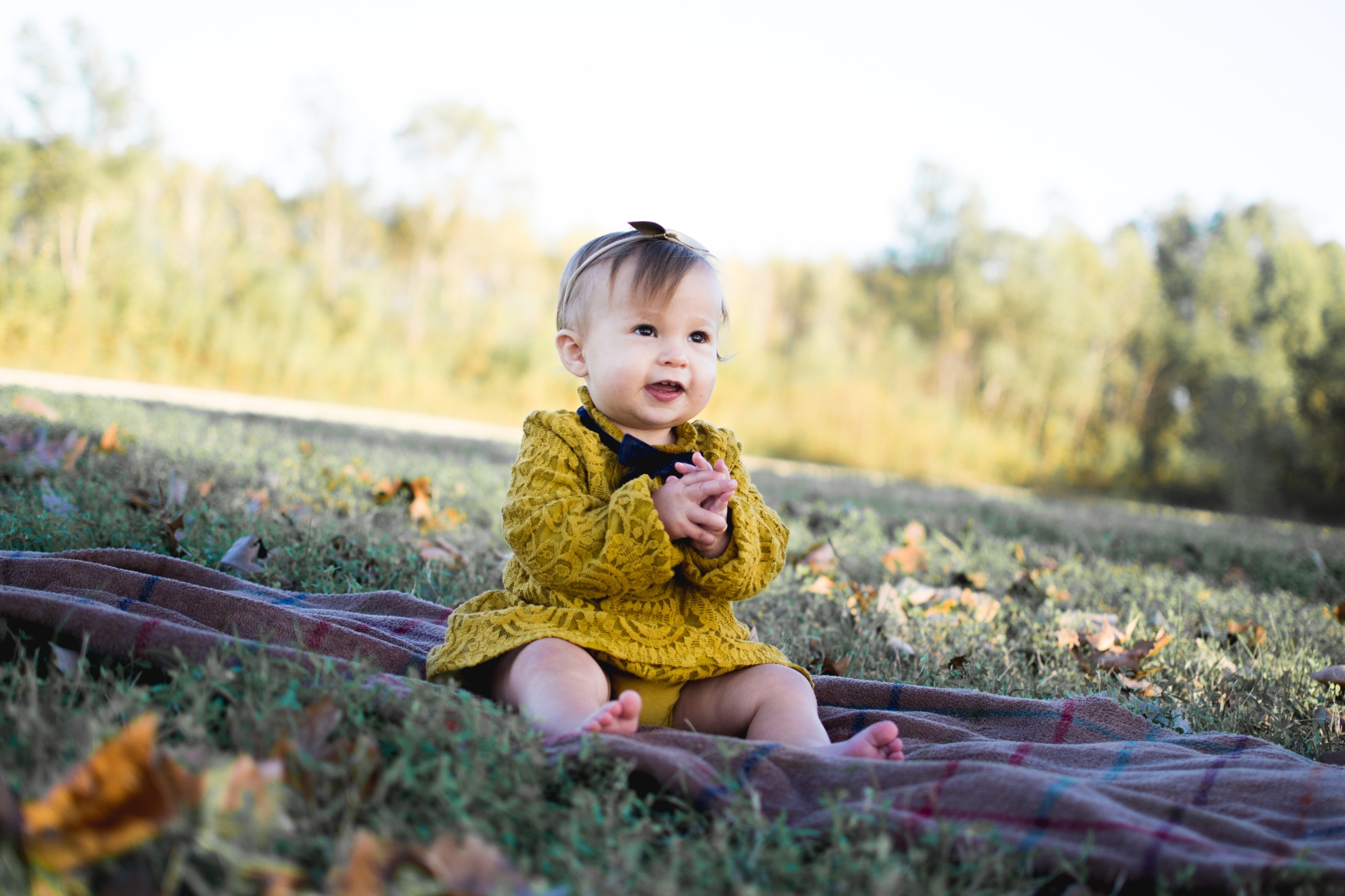 baby photoshoot at a park