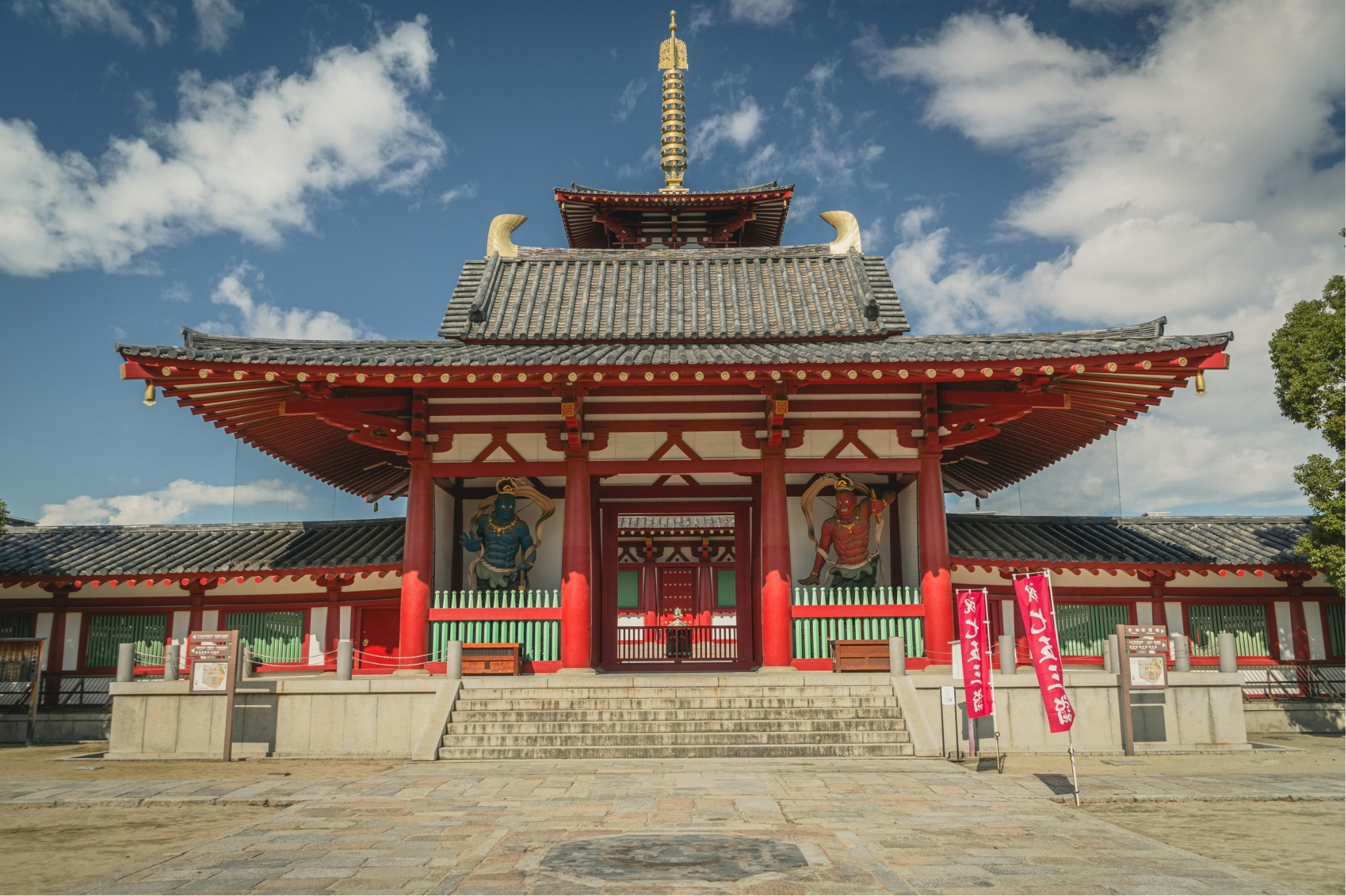 Shitennoji Temple five-story pagoda morning light Osaka