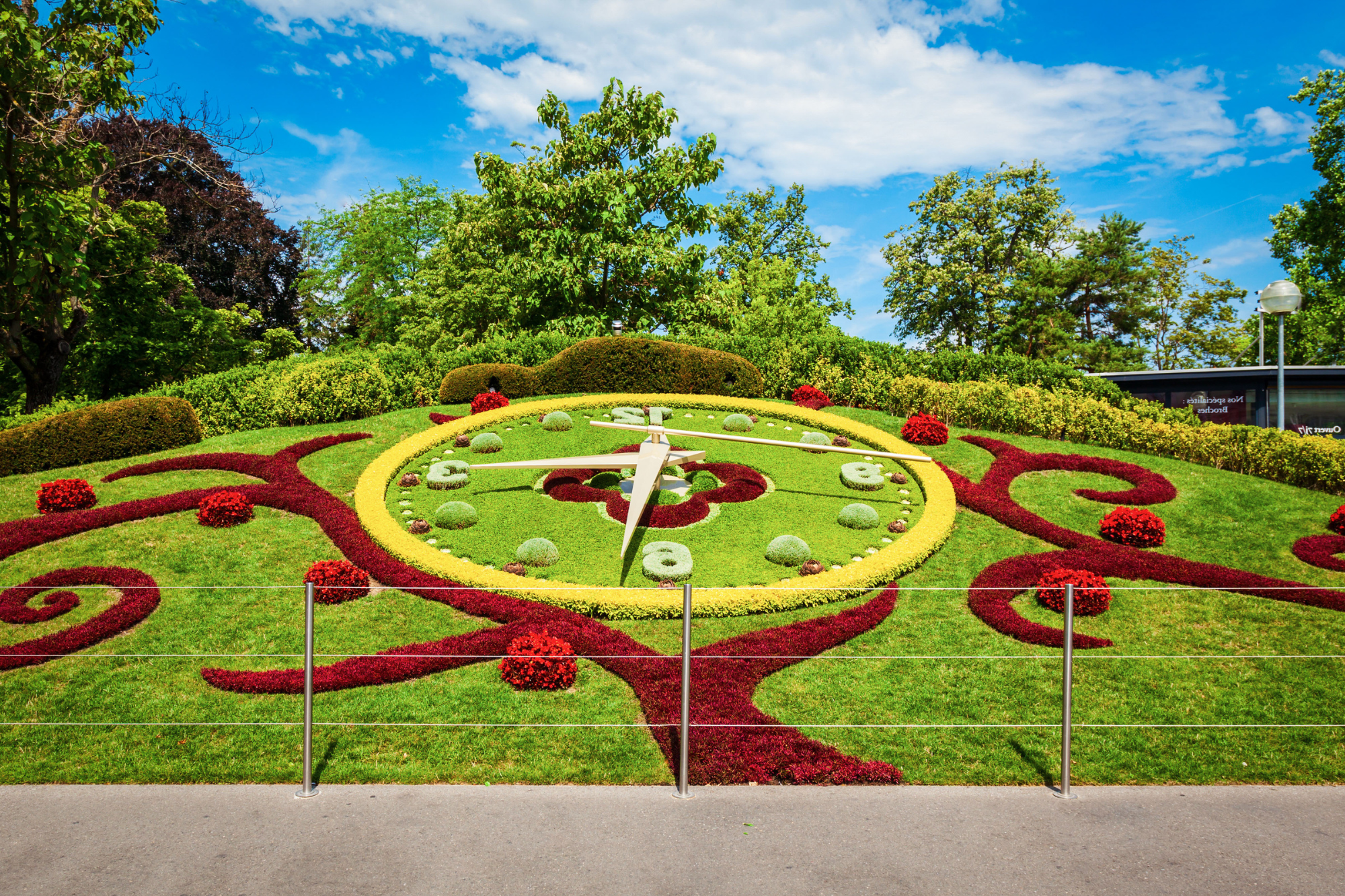 Clock Made of Flowers at Princes Streets Gardens, Edinburgh,