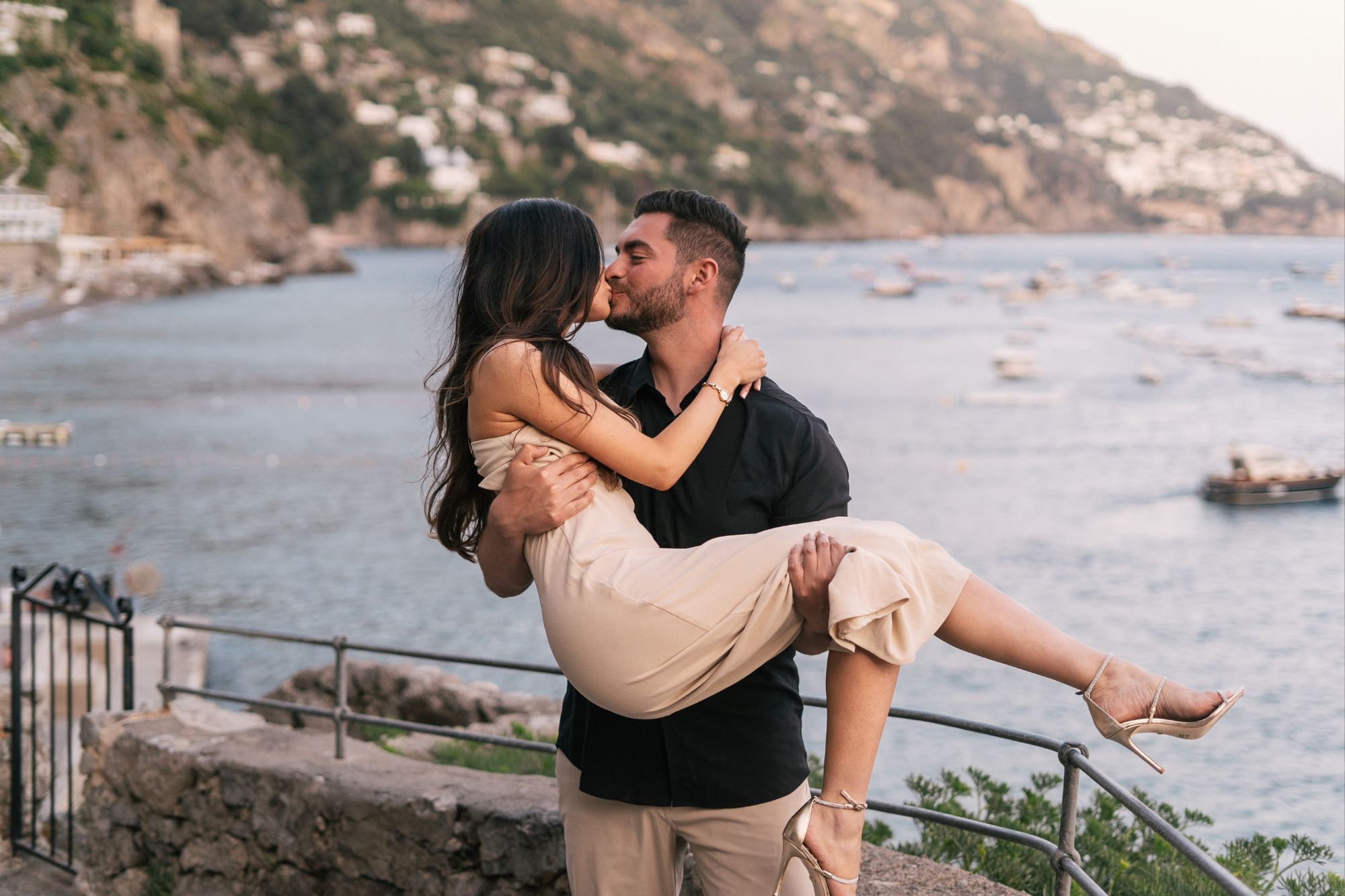 moments after proposal in positano
