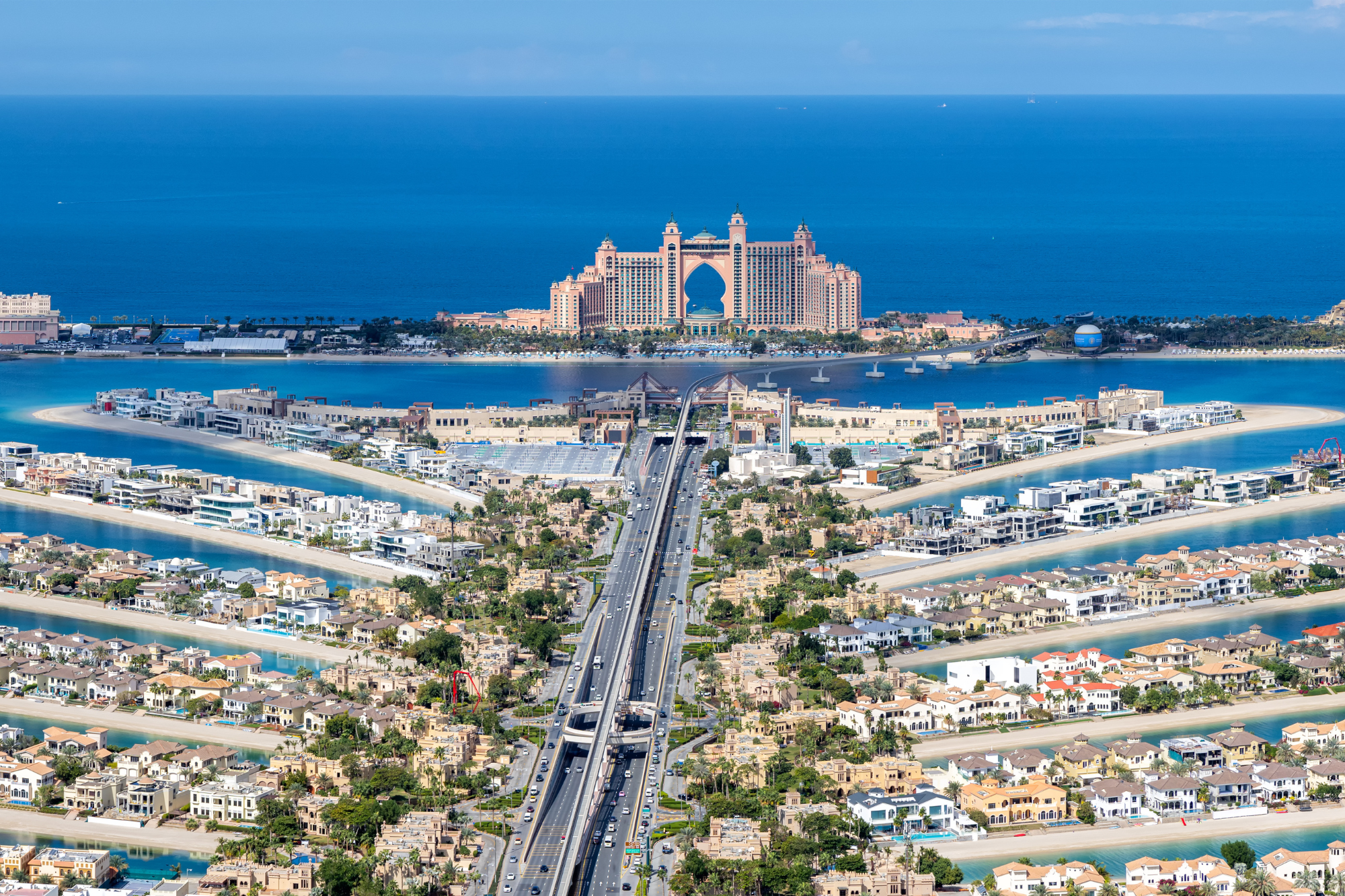 Dubai The Palm Jumeirah with Atlantis The Royal Hotel artificial