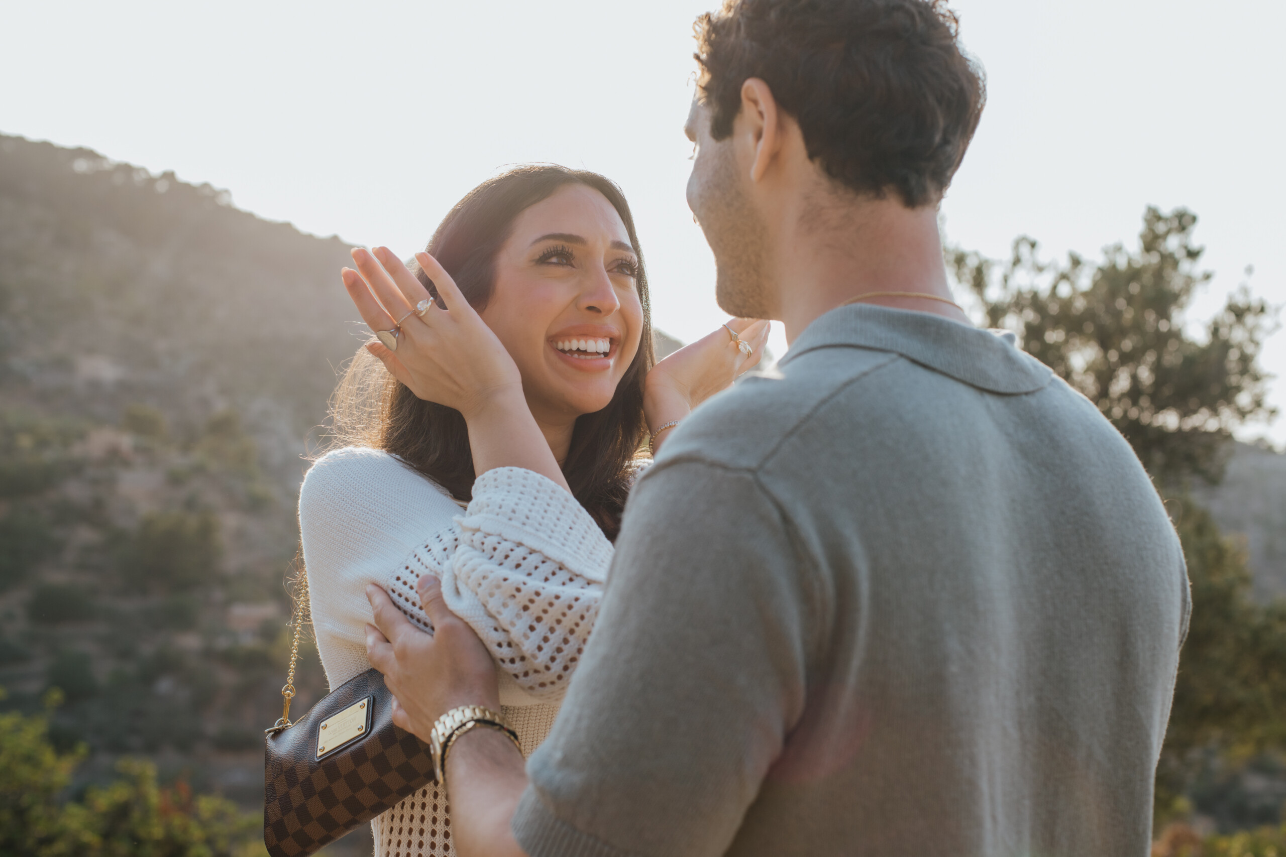 Woman being happy with her man in Mallorca