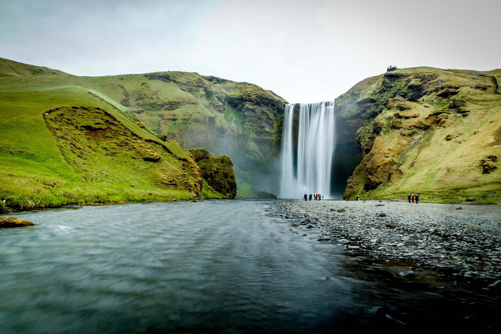 Skógafoss, Iceland, during a rainy day