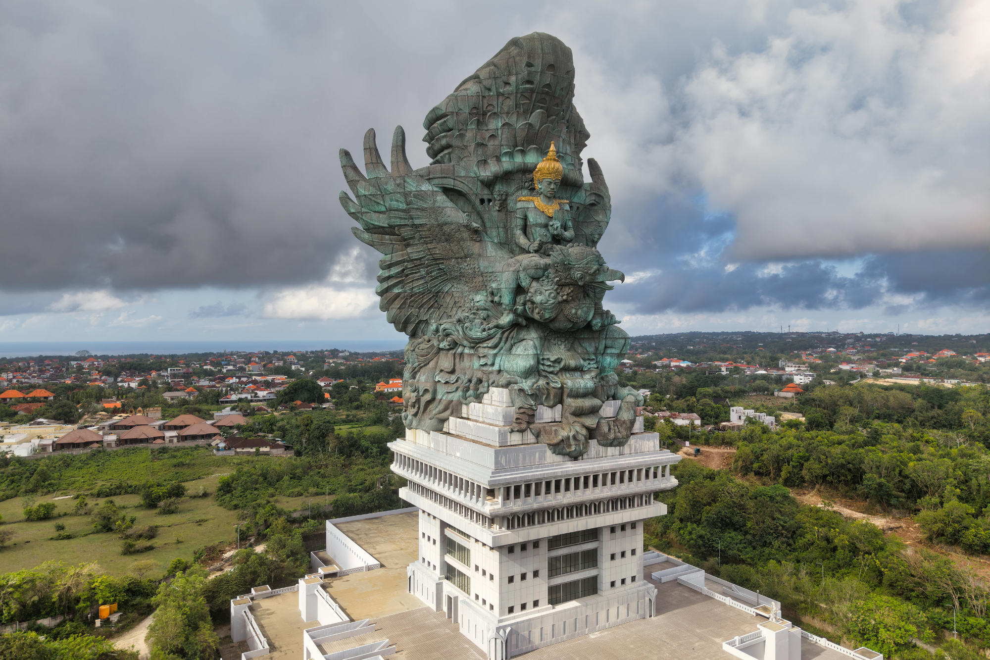 Aerial View of Garuda Wisnu Kencana Statue in Bali