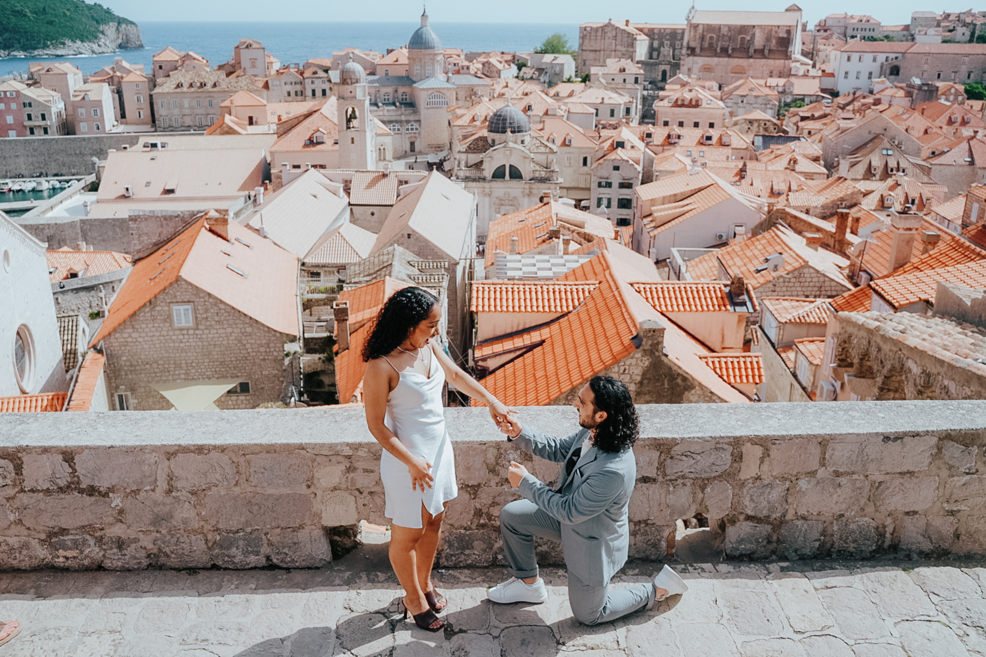 engagement in the city centre of dubrovnik, croatia
